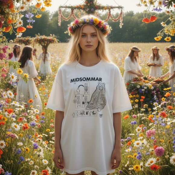 🐻 Midsommar Bear Suit IKEA Parody Graphic Tee White 2XL - Picture 1 of 6